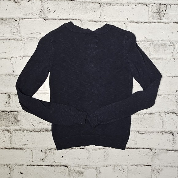 American Eagle Navy Button-Up Cardigan XS | Cotton Knit V-Neck Sweater - Picture 5 of 7